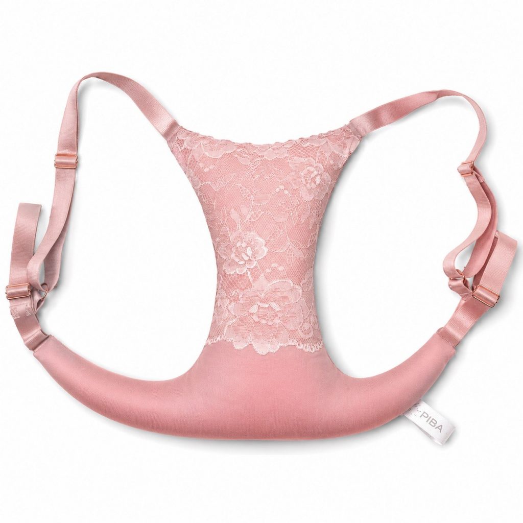 Dusty rose PIBA pillow bra with lace, product photo